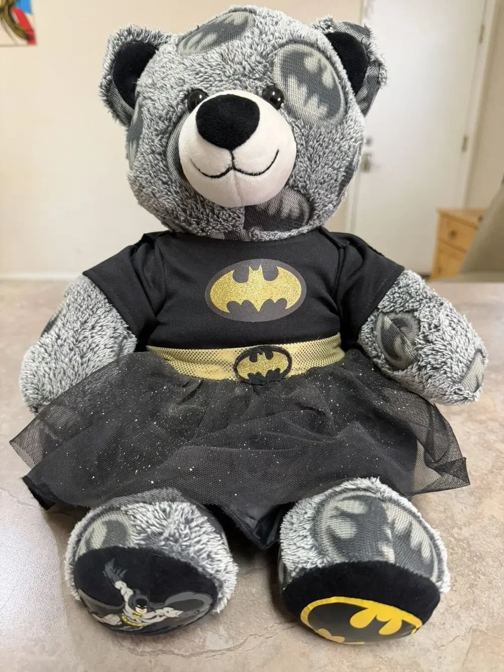Build A Bear Batman Teddy Bear Stuffed Plush Retired 2015 w/Batsuit